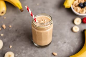 Blend Bliss: Delicious peanut butter banana smoothie recipe.