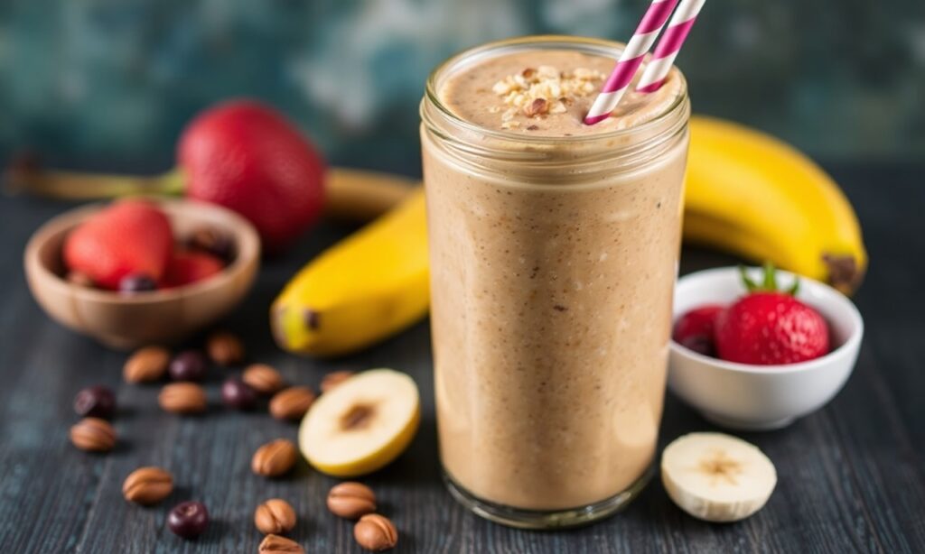 Blend Bliss: Delicious peanut butter banana smoothie recipe.