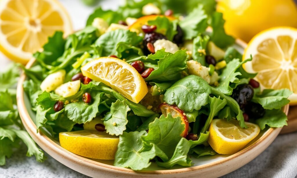 Brighten plate with fresh green salad and zesty lemon vinaigrette.