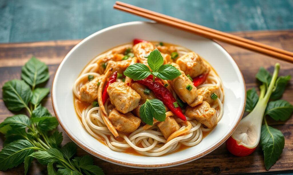 Pad Kra Pao Gai: Aromatic Thai stir-fry delight, a culinary masterpiece.