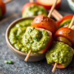 Irresistible pesto appetizer skewers, a perfect bite.