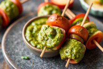 Irresistible pesto appetizer skewers, a perfect bite.