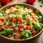 Fresh Quinoa Tabbouleh salad, herb-packed and protein-rich.