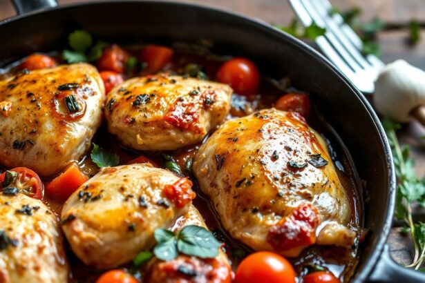 Savor flavor: Irresistible Tuscan chicken skillet recipe.