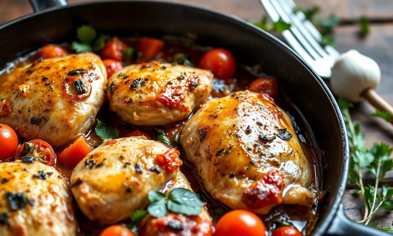 Savor flavor: Irresistible Tuscan chicken skillet recipe.