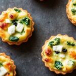 Savory mini quiches: delicious spinach feta bites for easy entertaining.