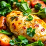 One-pan Mediterranean chicken and fresh veggies, simple, flavorful.