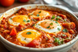 Delicious Keto Shakshuka recipe, a flavorful low-carb Mediterranean meal.
