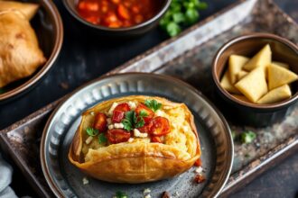 Spice up dinner with delicious samosa-stuffed baked potatoes.