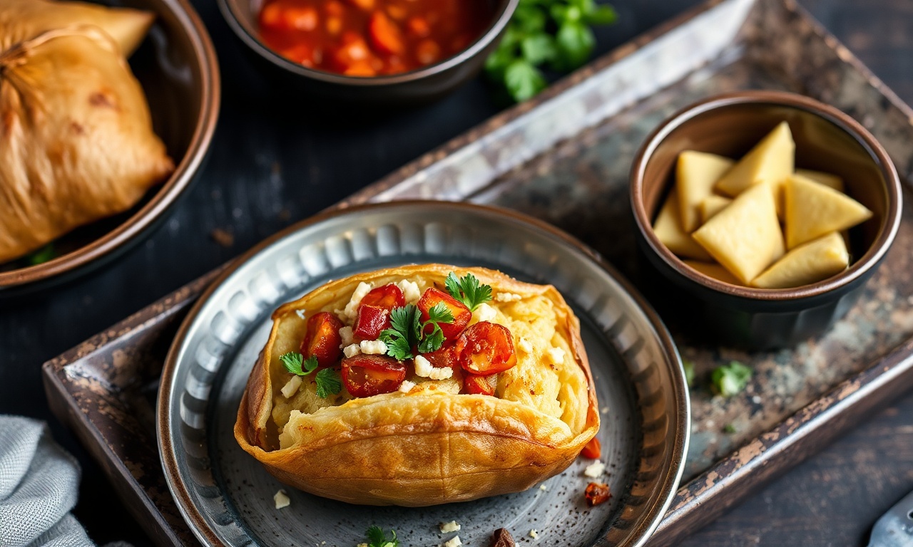 Spice up dinner with delicious samosa-stuffed baked potatoes.