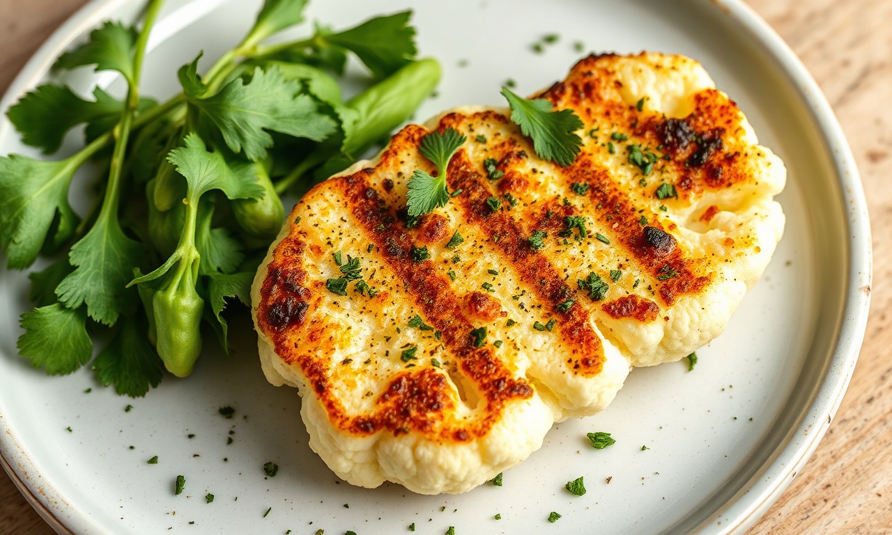 Herb-infused cauliflower steaks: a flavorful veggie delight.