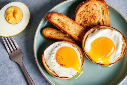 Eggs perfect with toast soldiers, ultimate comfort breakfast.