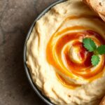 Authentic hummus with fresh pita: creamy, traditional taste.