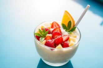 Refreshing Piña Colada smoothie bowl recipe: Tropical breakfast delight.