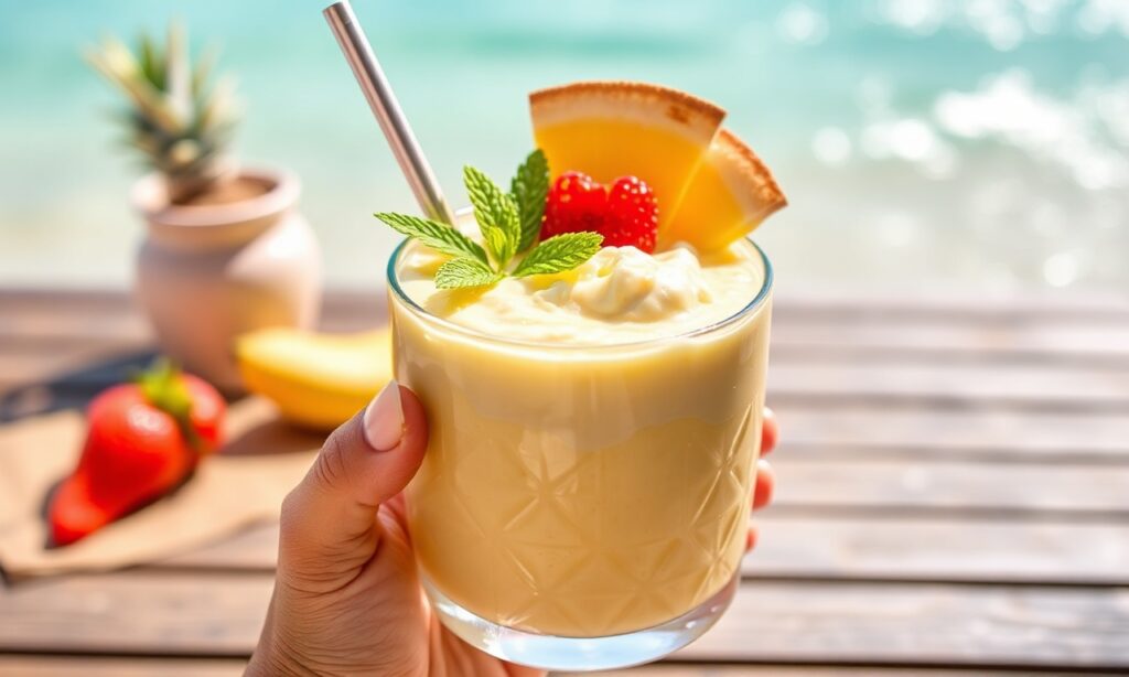 Refreshing Piña Colada Smoothie Bowl: Tropical breakfast bliss.