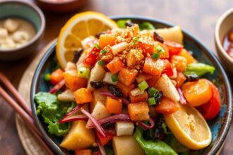 Rojak Unveiled: Tangy fruit and veggie salad, a vibrant explosion.