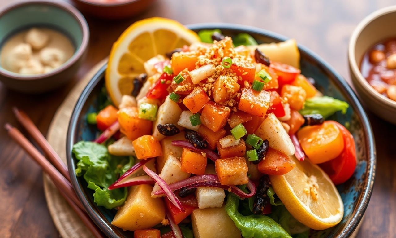 Rojak Unveiled: Tangy fruit and veggie salad, a vibrant explosion.