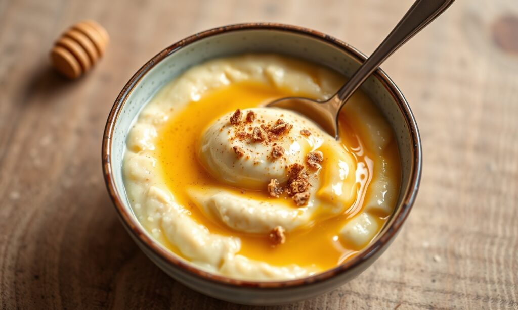 Golden Mornings: British porridge with honey recipe, comforting and nourishing.