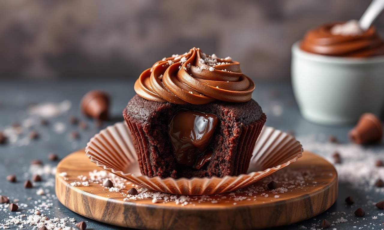 Decadent Delights: rich chocolate-filled cupcakes, a sweet treat.