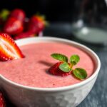 Chilled strawberry soup: a refreshing, magical summer delight.