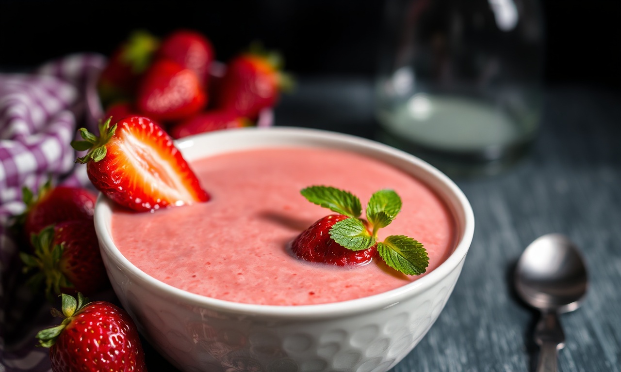 Chilled strawberry soup: a refreshing, magical summer delight.