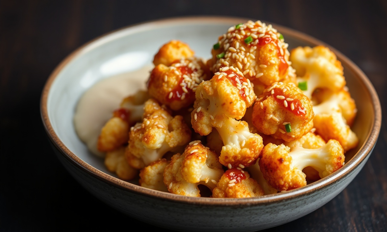 Crispy sticky sesame cauliflower, a flavor-packed delight.