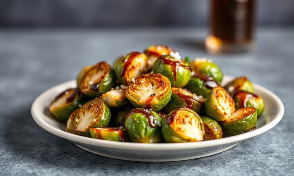 Mastering Balsamic Brussels sprouts: sweet, tangy, crispy perfection.