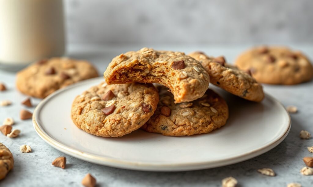 Secret perfectly chewy oatmeal cookies baking, warm nostalgic joy.