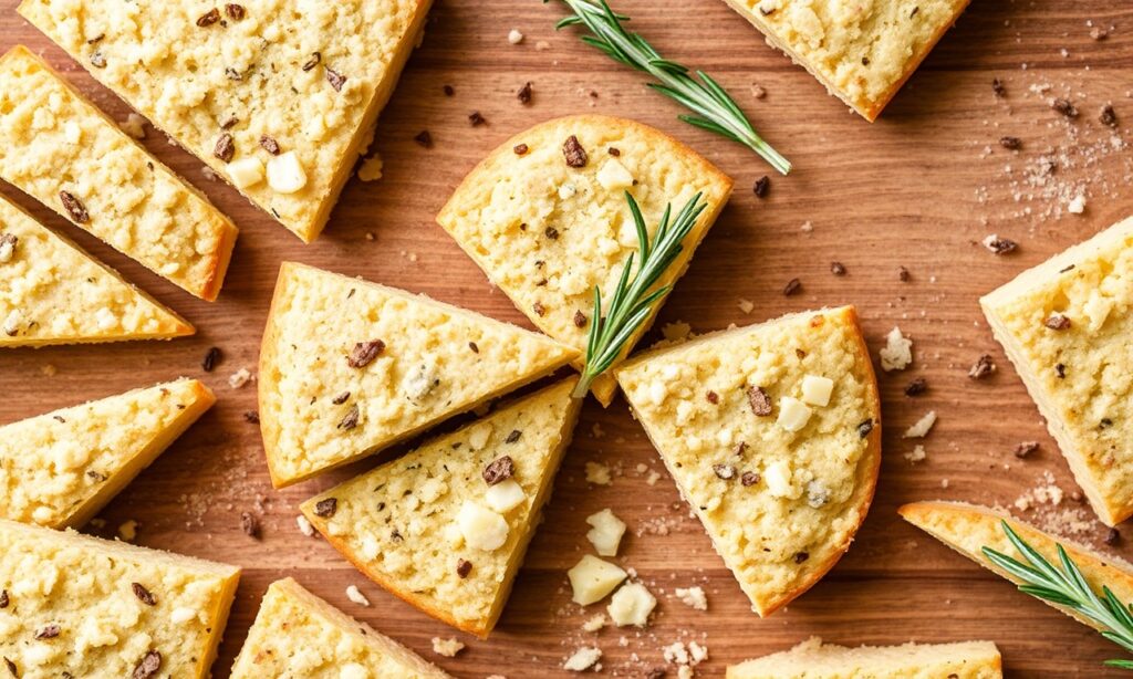 Parmesan rosemary shortbread: Savory delights for irresistible charm.