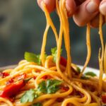 Fiery chili garlic noodles: perfect savory dish recipe.