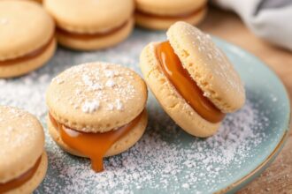 Alfajores Unwrapped: Delicious dulce de leche cookies featured in story.
