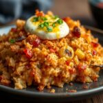Crunchy homemade spiced hash browns, golden and delicious breakfast.