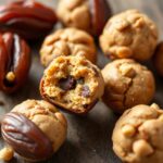 Irresistible peanut butter cookie dough date bites, a healthy dessert.