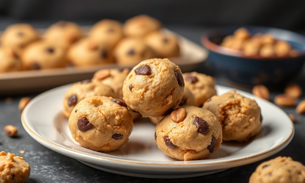 Irresistible Peanut Butter Cookie Dough Date Bites, a delightful, easy treat.