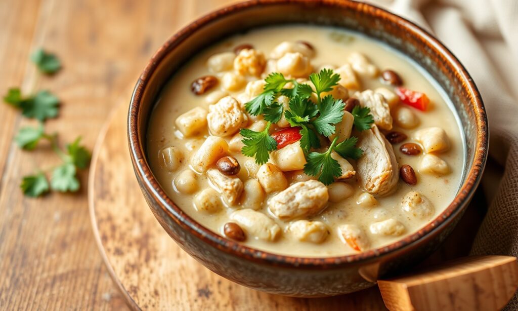 Wholesome white chicken chili: a comforting, flavorful bowl of goodness.