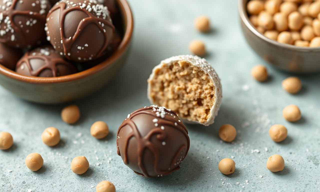 Delicious chickpea truffles: a wholesome, classic treat twist.