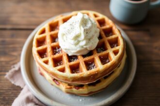 Fluffy gluten-free vegan waffles: a healthy breakfast delight.