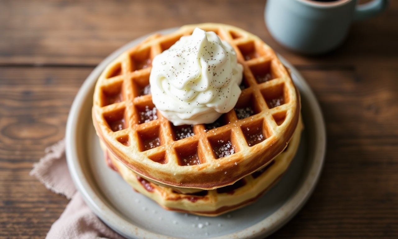 Fluffy gluten-free vegan waffles: a healthy breakfast delight.