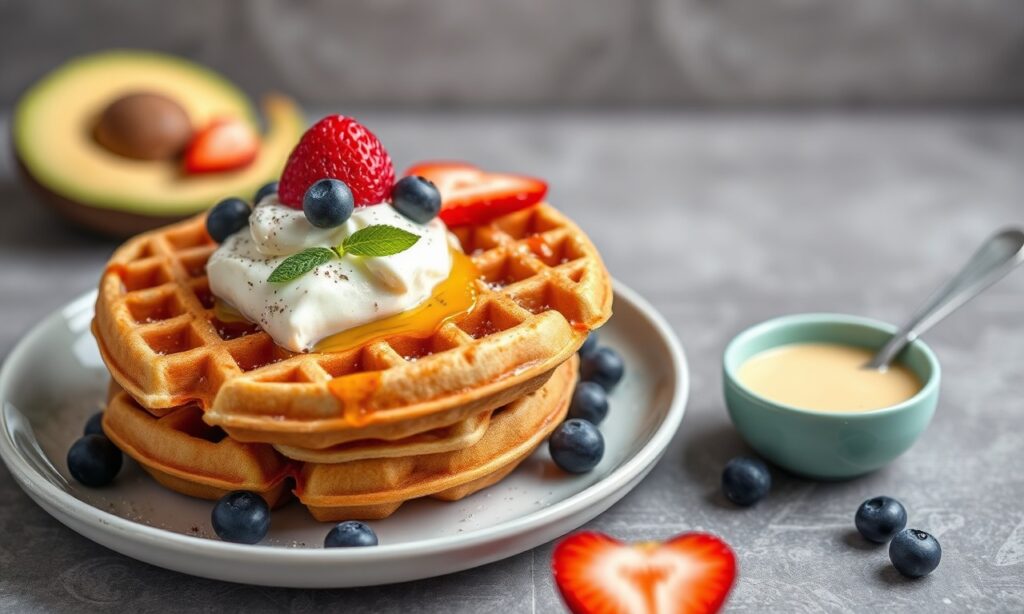 Fluffy gluten-free vegan waffles, a healthy, delicious morning treat.