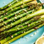Asparagus bright with lemon: perfect air fryer side dish.
