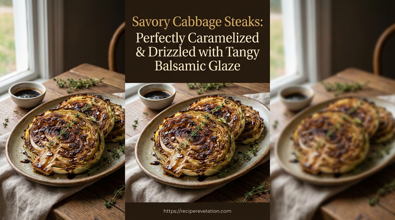 Savory Cabbage Steaks Drizzled with Tangy Balsamic Glaze