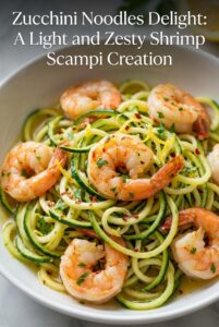 Zesty Shrimp Scampi Meets Light Zucchini Noodles Delight