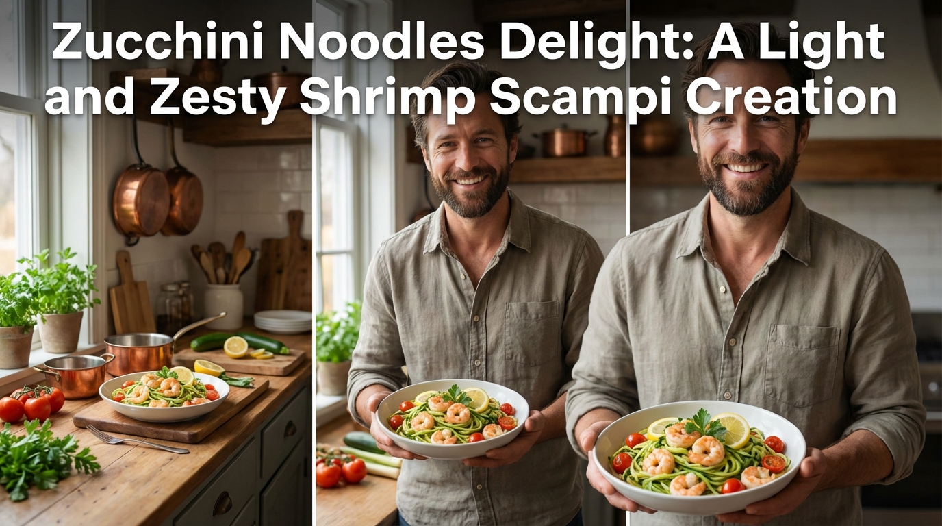 Zesty Shrimp Scampi Meets Light Zucchini Noodles Delight
