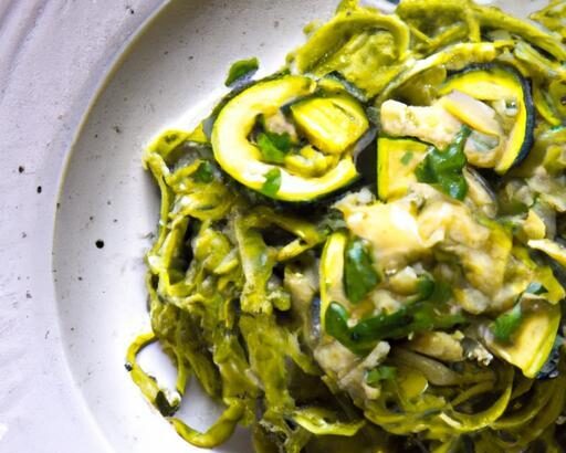 Fresh & Creamy: Vegan Zucchini Noodles with Avocado Pesto