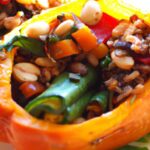 Hearty Stuffed Roasted Vegetables with Nutty Fonio Grain