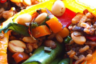 Hearty Stuffed Roasted Vegetables with Nutty Fonio Grain