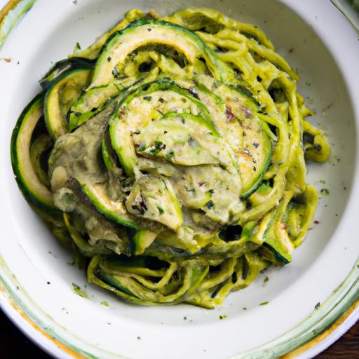 Fresh & Creamy: Vegan Zucchini Noodles with Avocado Pesto