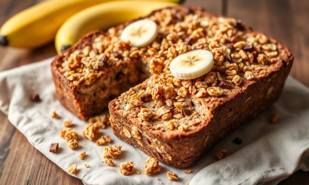 Crunchy banana bread granola for comforting, delicious mornings.