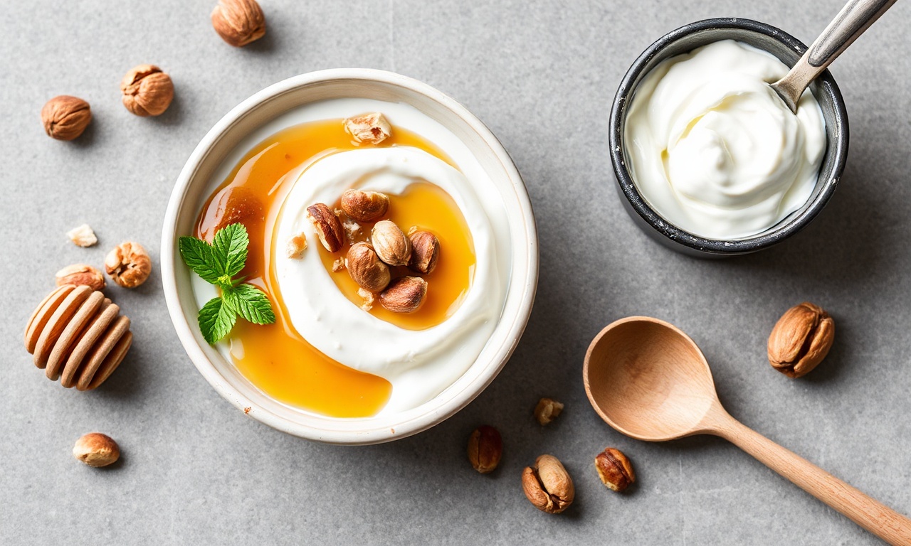 Perfect Trio: Greek yogurt, honey, walnut delight recipe image.