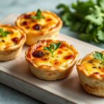 Bite-sized mini crustless quiches, perfect for easy snacking.